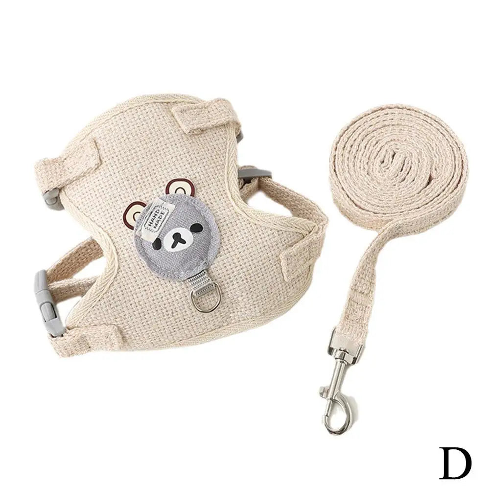 Adjustable Pet Harness & Leash – Breathable Vest for Small Dogs & Cats