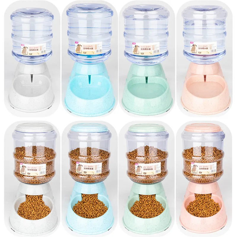 Large Capacity Pet Feeder & Water Dispenser – Automatic Dog and Cat Bowls