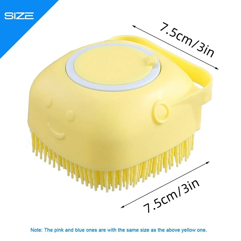 Dog & Cat Bath Brush – Silicone Massage & Shampoo Dispenser