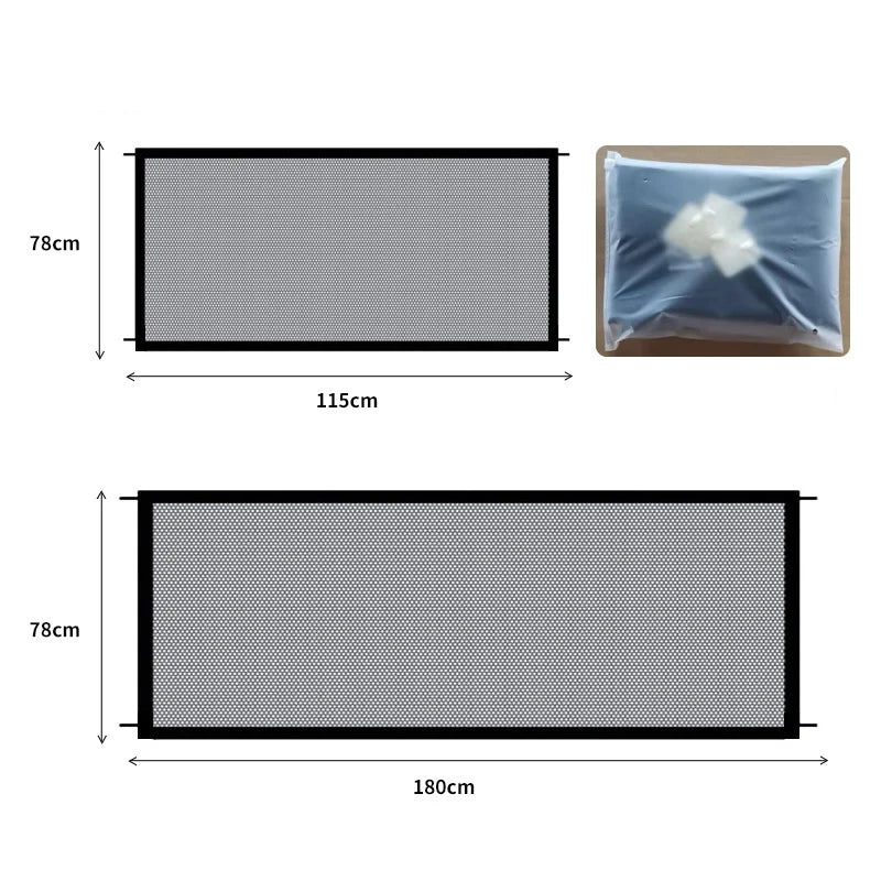 Portable Dog Safety Gate – Breathable Mesh Barrier for Stairs & Play Areas