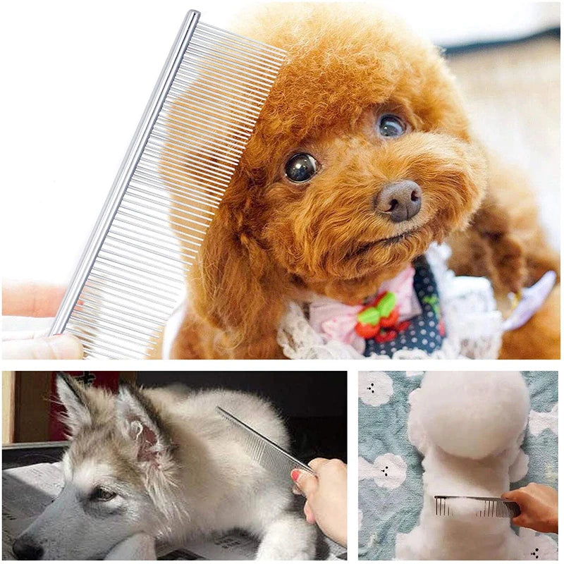Stainless Steel Puppy Grooming Comb – Hairbrush for Dogs & Cats