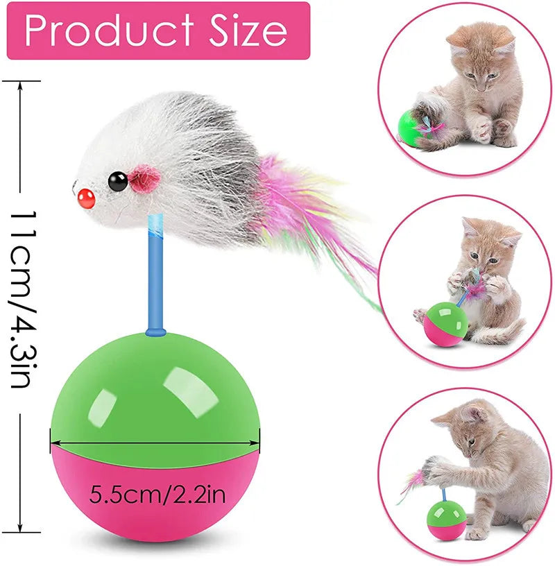 Interactive Cat & Dog Mouse Toy | Self-Righting Teaser for Play & Exercise