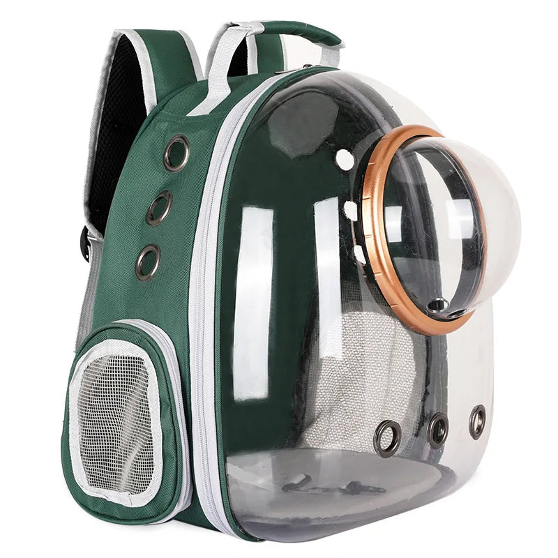 Cat Backpack Carrier – Transparent Space Capsule Pet Travel Bag for Small Cats & Dogs