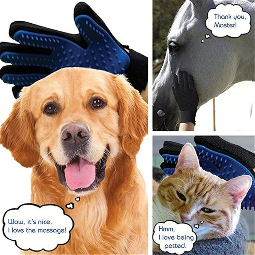 Pet Grooming Glove – Deshedding Hair Brush for Dogs & Cats