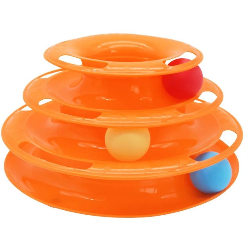 Three-Layer Cat Ball Tower – Interactive Track Toy for Kittens