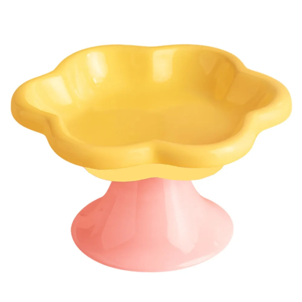 Anti-Tip Ceramic Cat Bowl – Elevated Pet Feeder for Eating & Drinking