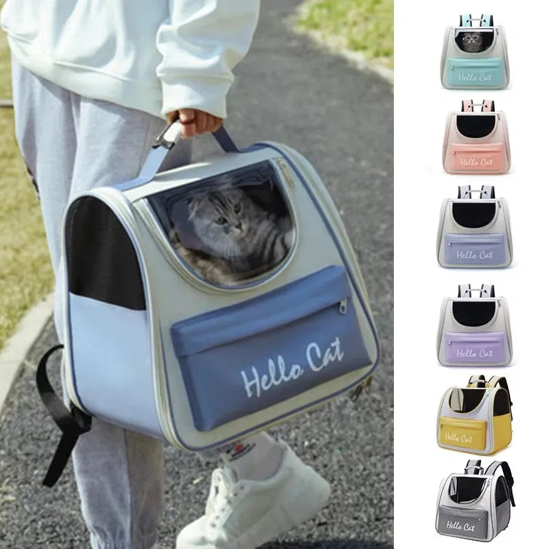 Windproof Cat & Small Dog Backpack – Outdoor Travel Carrier with Cushion