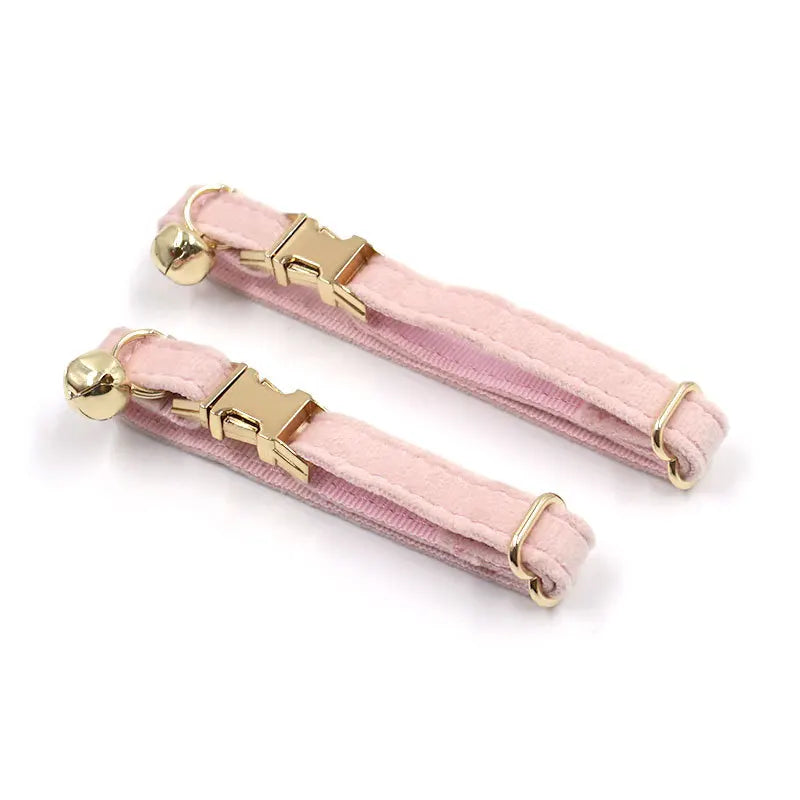 Velvet Pet Collar with Bow Tie & Bell | Adjustable Cat & Dog Accessory