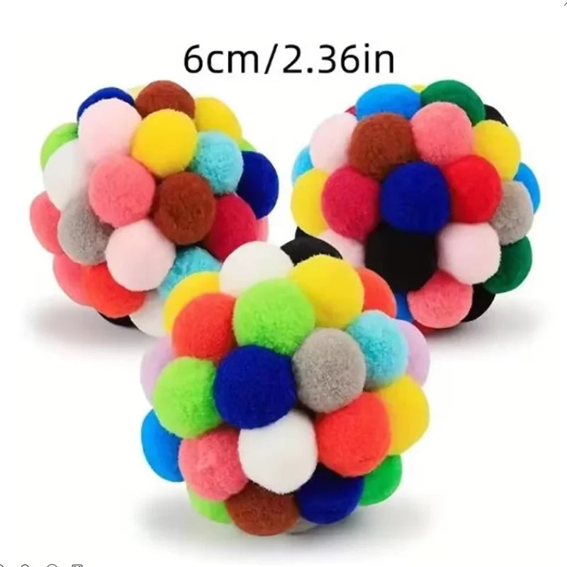 Interactive Cat Plush Ball – Colorful Bouncy Toy for Self-Play & Entertainment