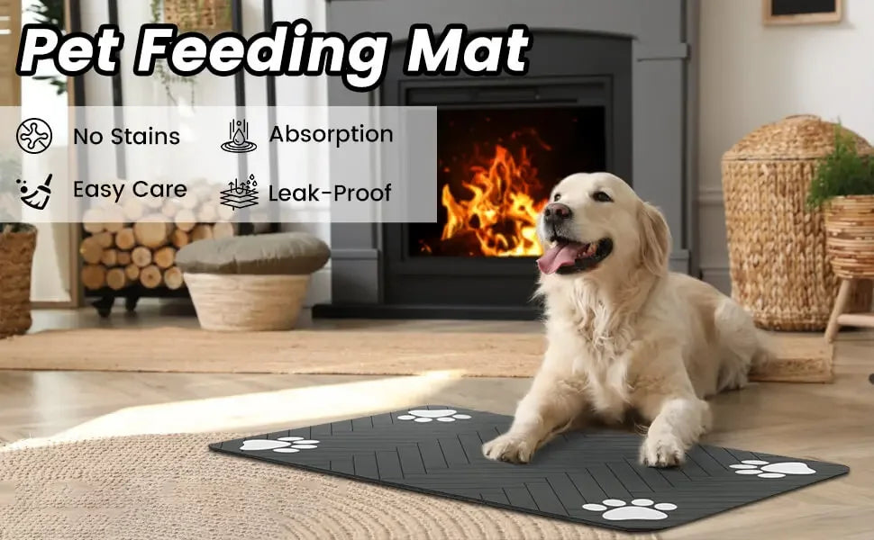 Pet Feeding Mat – Waterproof Absorbent Placemat for Dogs & Cats