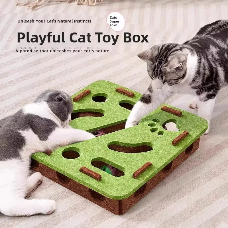 Cat Puzzle Toy Box | Interactive Indoor Ball & Exercise Toy for Cats