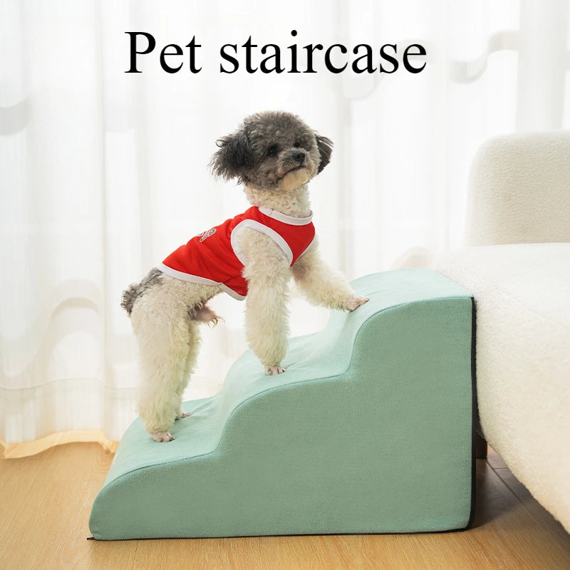 Memory Foam Pet Ramp – 2/3 Step Stair for Dogs & Cats, Removable & Washable