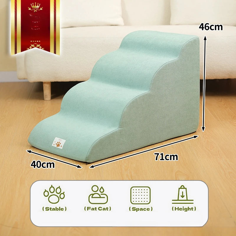Memory Foam Pet Ramp – 2/3 Step Stair for Dogs & Cats, Removable & Washable