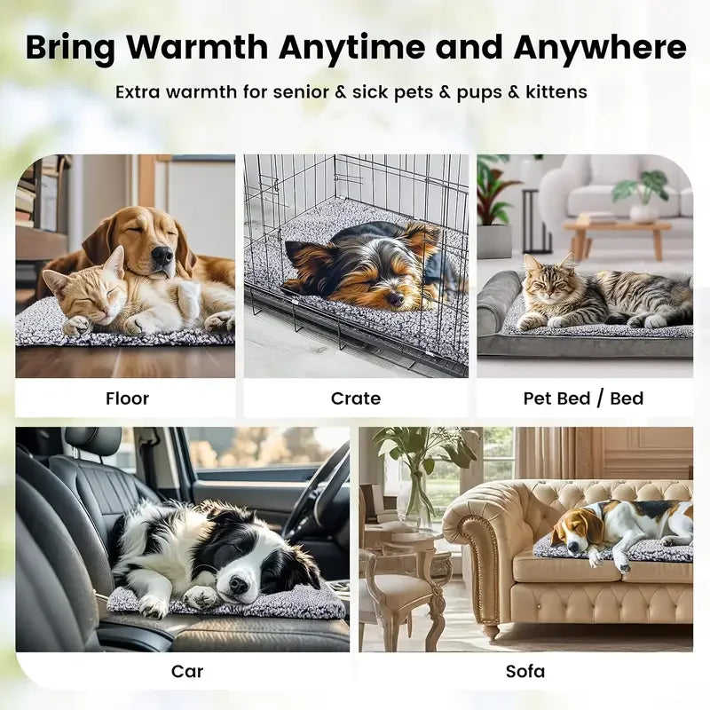 Self-Heating Pet Pad Blanket | No-Electric Thermal Mat for Dogs & Cats