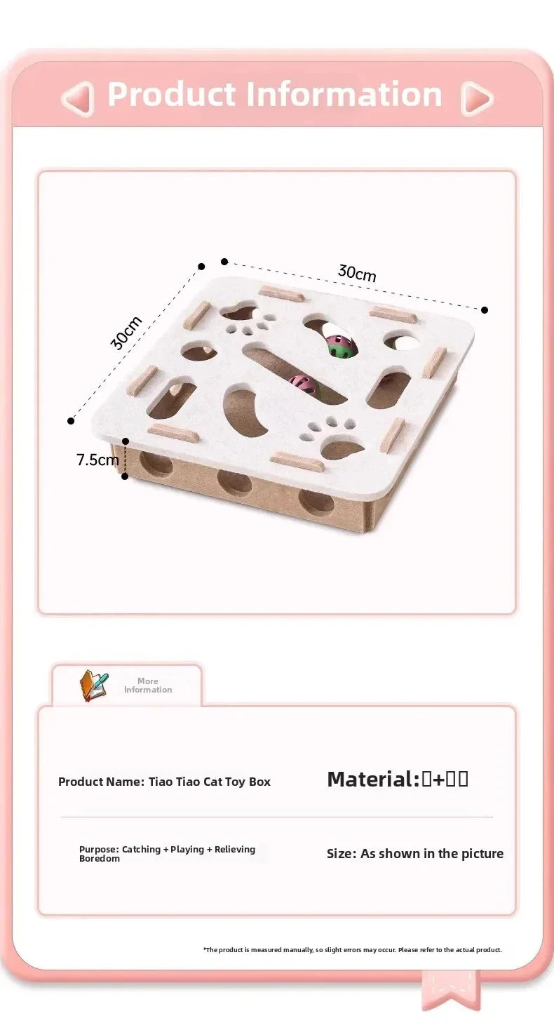 Cat Puzzle Toy Box | Interactive Indoor Ball & Exercise Toy for Cats