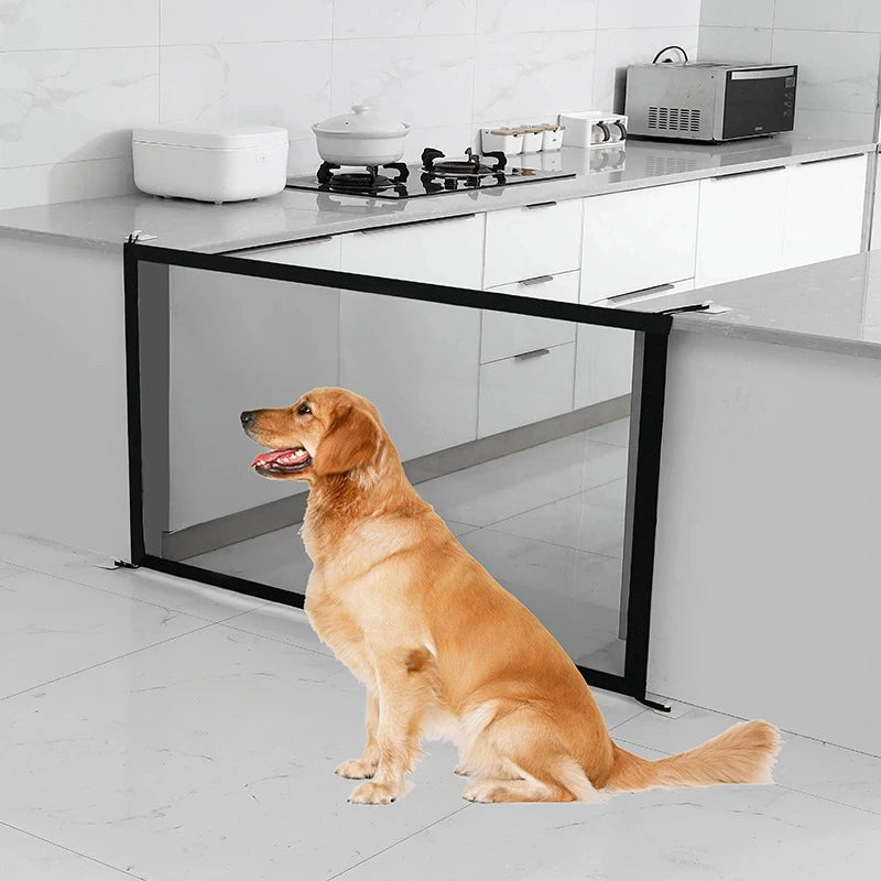 Portable Dog Safety Gate – Breathable Mesh Barrier for Stairs & Play Areas