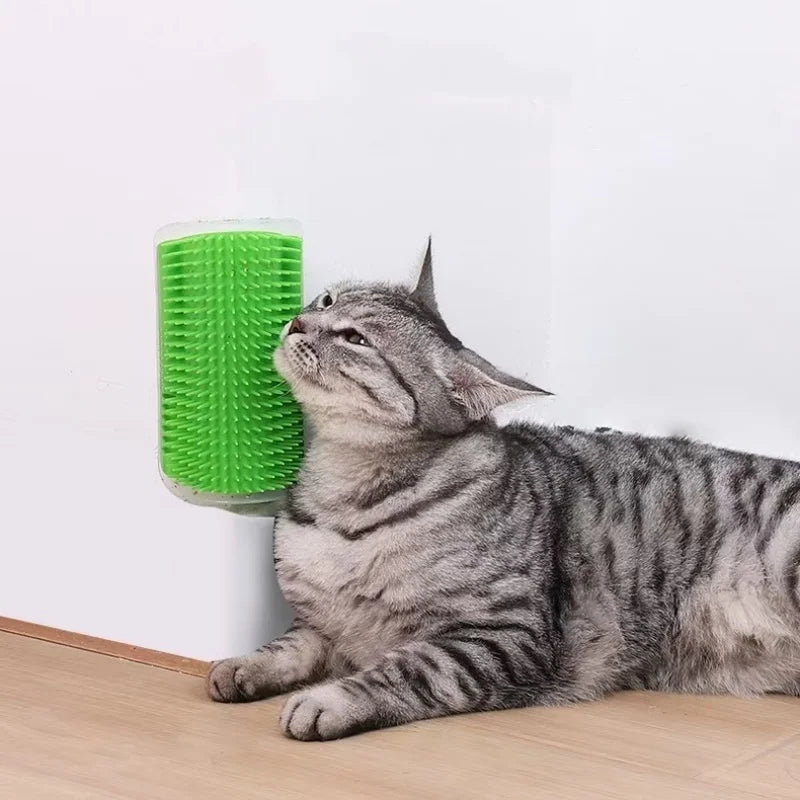 Cat Corner Massage Brush – Self-Cleaning Wall Grooming & Hair Removal Tool