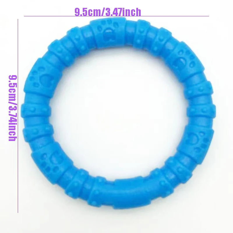 Interactive Rubber Dog Toys | Bite-Resistant Chew Bones & Rings for Small Dogs