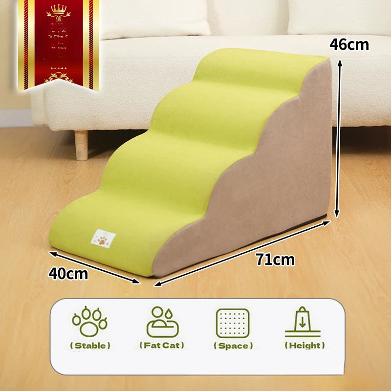Memory Foam Pet Ramp – 2/3 Step Stair for Dogs & Cats, Removable & Washable
