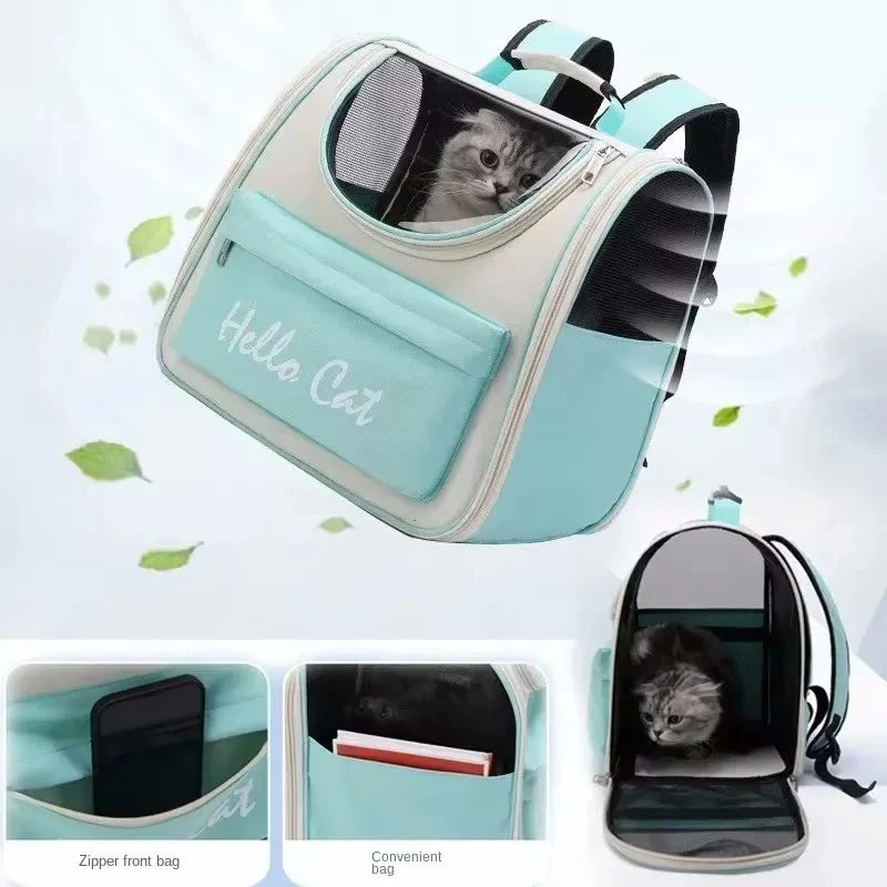 Windproof Cat & Small Dog Backpack – Outdoor Travel Carrier with Cushion