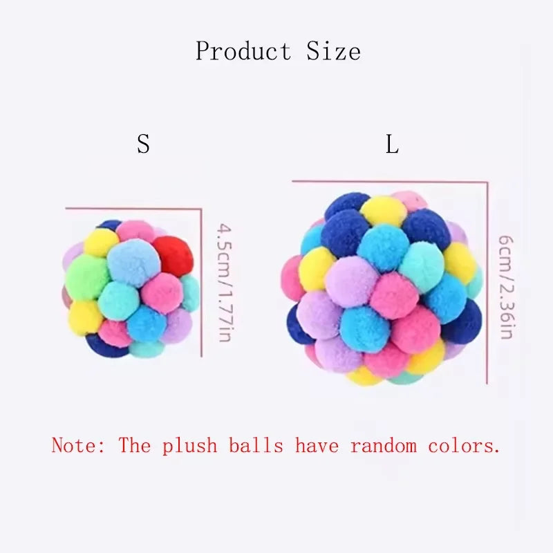 Interactive Cat Plush Ball – Colorful Bouncy Toy for Self-Play & Entertainment