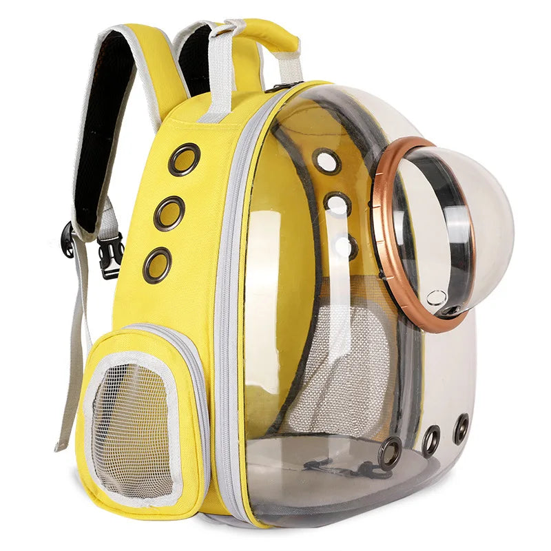 Cat Backpack Carrier – Transparent Space Capsule Pet Travel Bag for Small Cats & Dogs