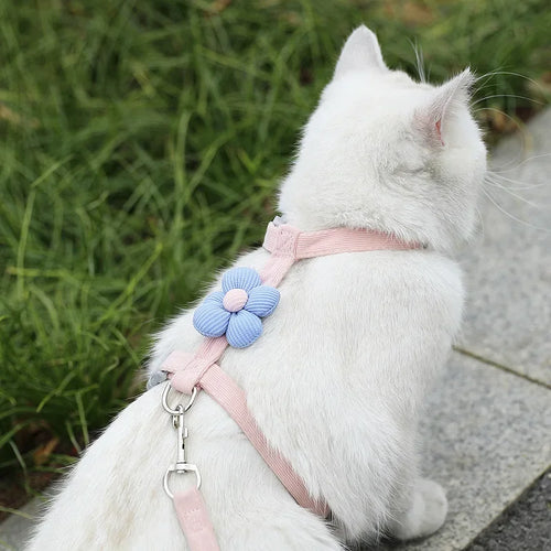 Adjustable Cat Harness & Leash Set – Breathable Chest Strap for Small Cats