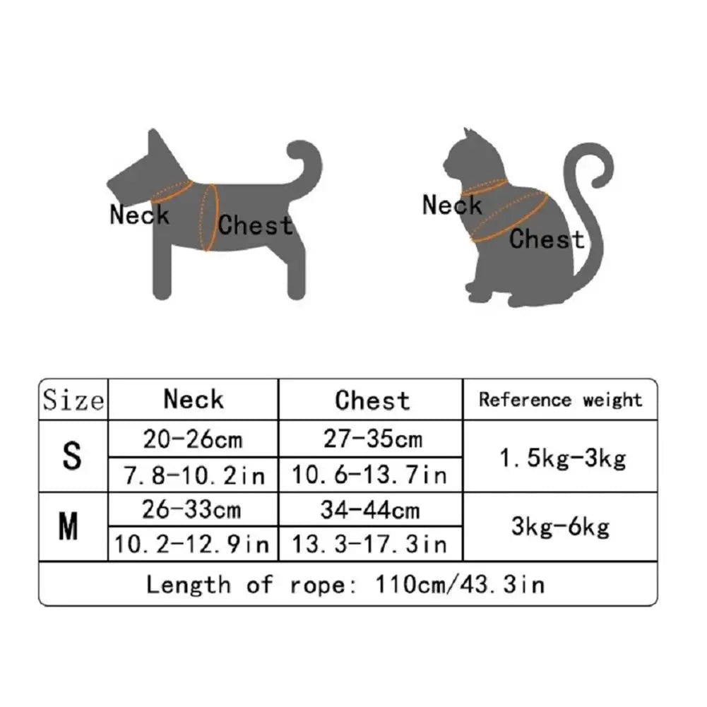 Adjustable Pet Harness & Leash – Breathable Vest for Small Dogs & Cats