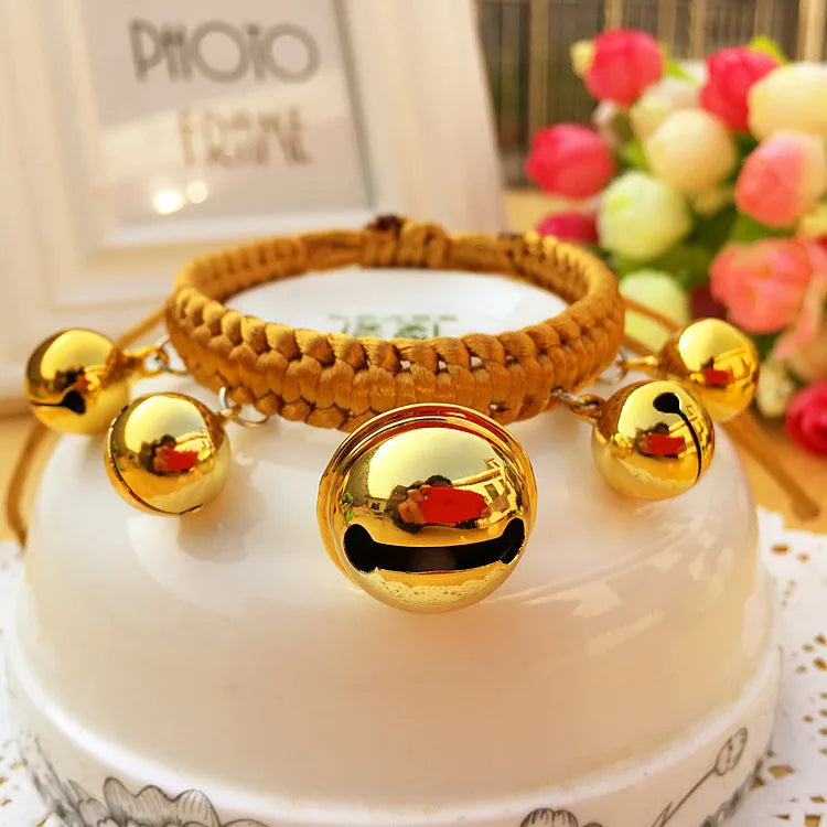 Adjustable Pet Bell Collar – Cute Cat & Dog Accessories