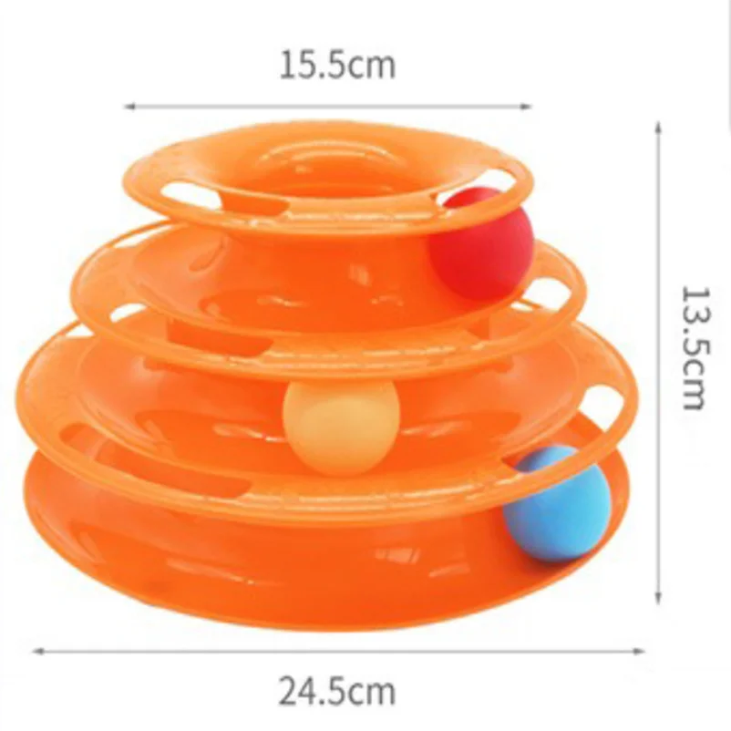 Three-Layer Cat Ball Tower – Interactive Track Toy for Kittens