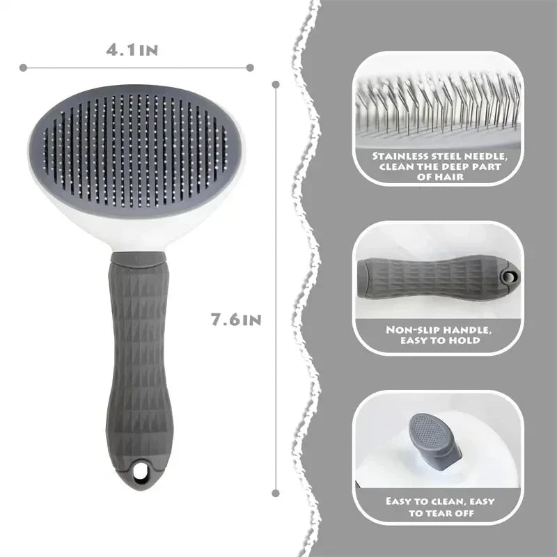 Self-Cleaning Pet Hair Brush – Grooming Tool for Dogs & Cats