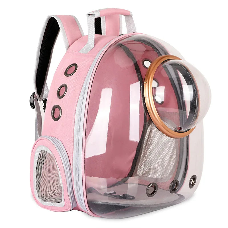 Cat Backpack Carrier – Transparent Space Capsule Pet Travel Bag for Small Cats & Dogs