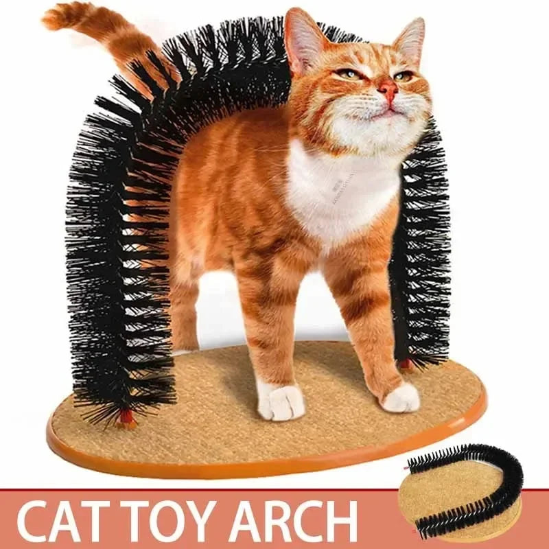 Cat Grooming Arch – Self-Massaging Scratching Brush with Pad