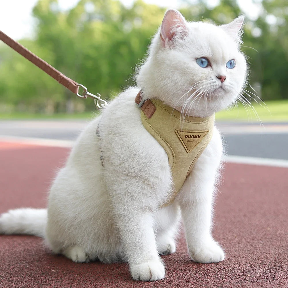Breathable Cat & Puppy Harness and Leash Set – Durable Outdoor Pet Vest for Small Dogs & Cats