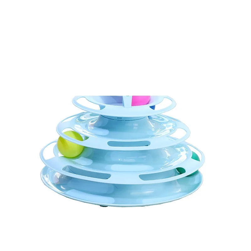 Three-Layer Cat Ball Tower – Interactive Track Toy for Kittens