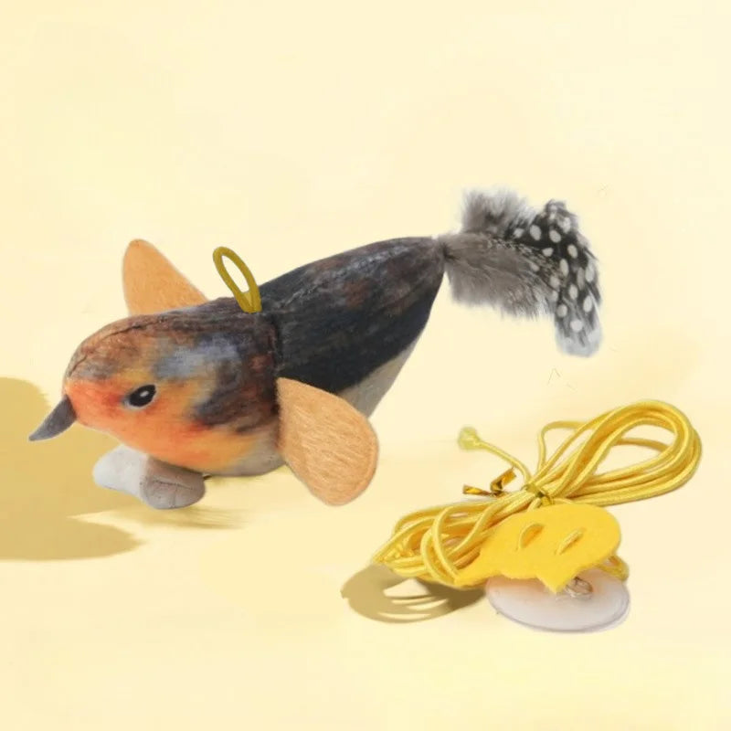 Interactive Cat Bird Toy | Catnip Plush Teaser with Realistic Sound