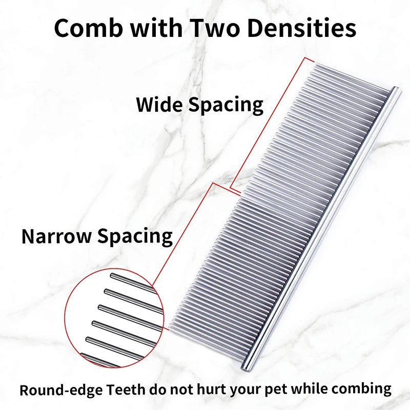 Stainless Steel Puppy Grooming Comb – Hairbrush for Dogs & Cats