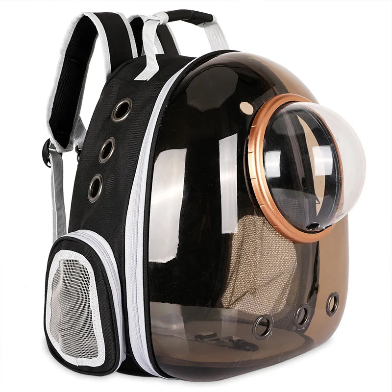 Cat Backpack Carrier – Transparent Space Capsule Pet Travel Bag for Small Cats & Dogs