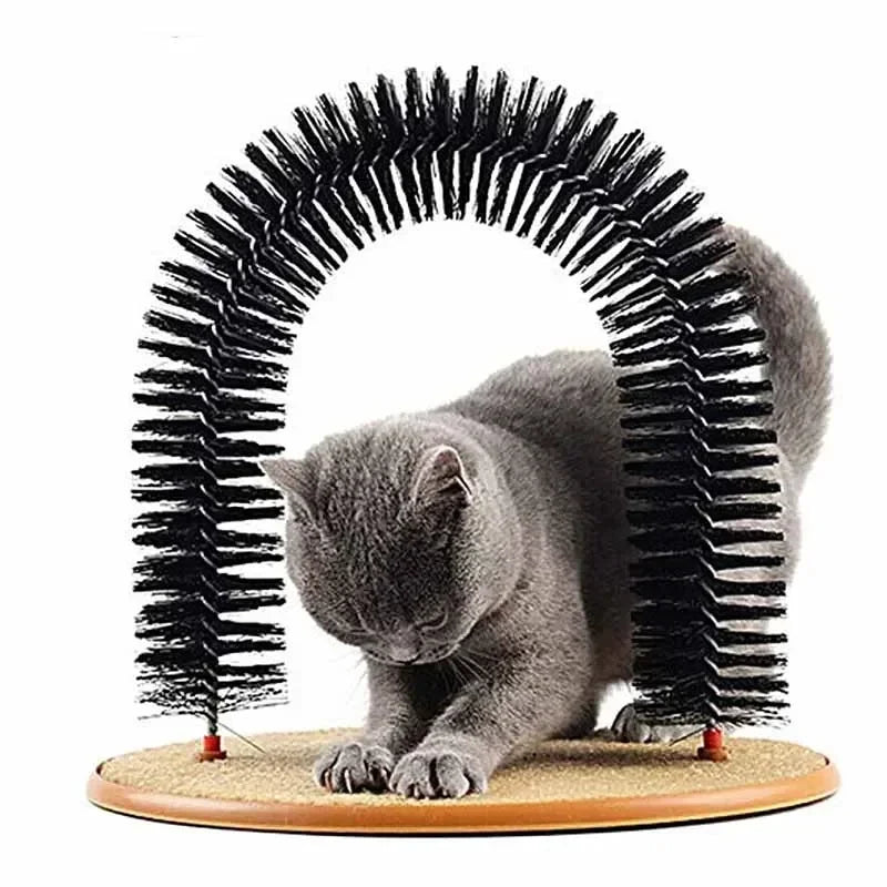 Cat Grooming Arch – Self-Massaging Scratching Brush with Pad