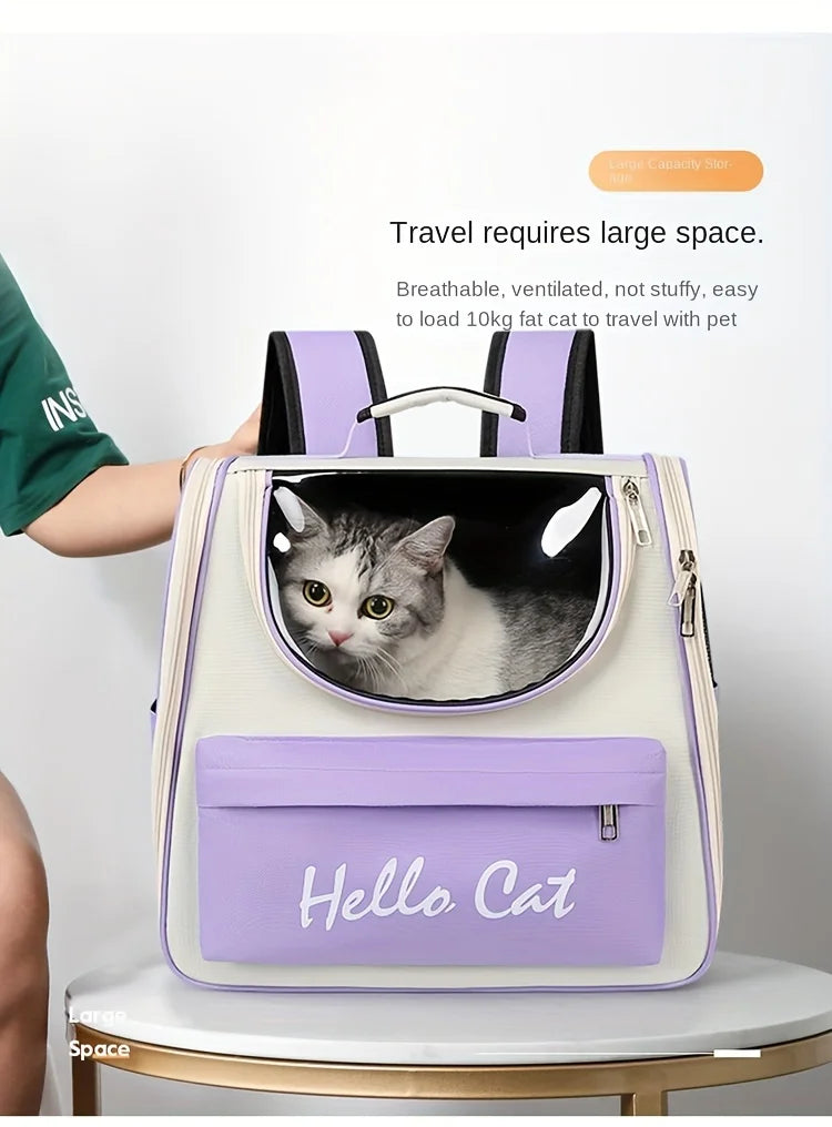 Windproof Cat & Small Dog Backpack – Outdoor Travel Carrier with Cushion