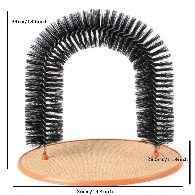 Cat Grooming Arch – Self-Massaging Scratching Brush with Pad