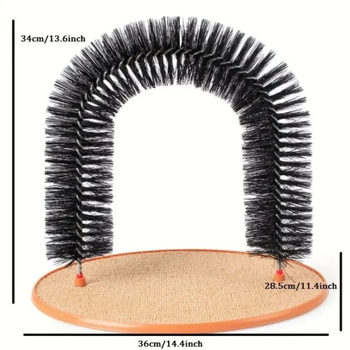 Cat Grooming Arch – Self-Massaging Scratching Brush with Pad