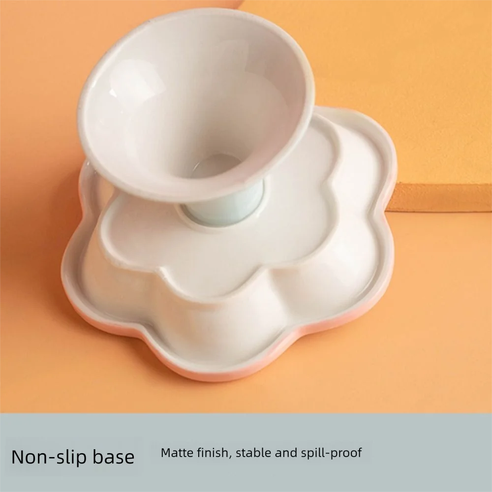 Anti-Tip Ceramic Cat Bowl – Elevated Pet Feeder for Eating & Drinking