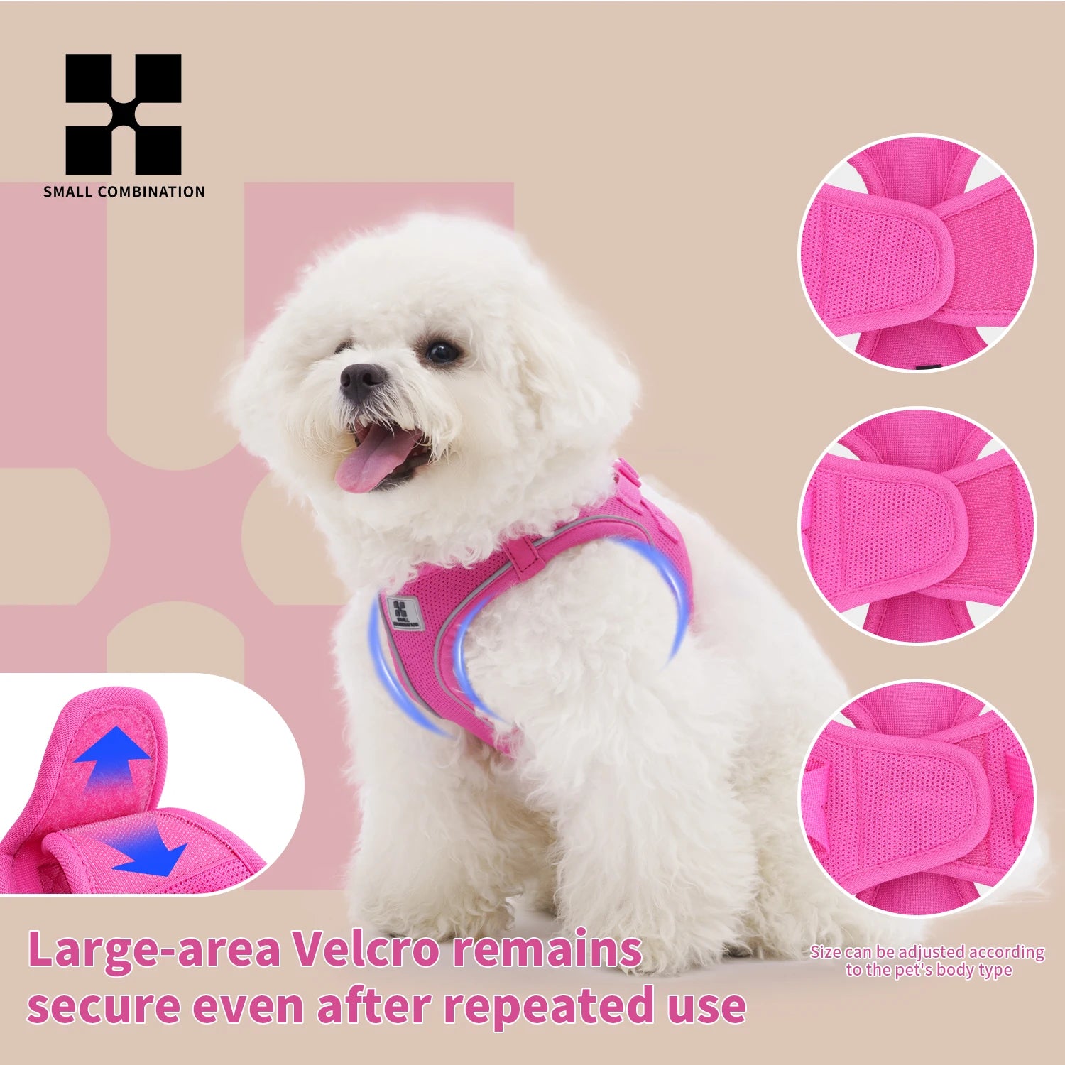 Adjustable Dog Harness & Leash Set – Reflective Vest for Small & Medium Dogs