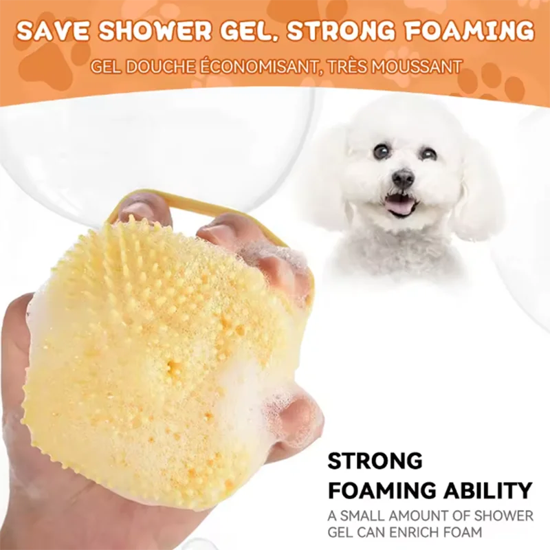 Pet Bath Massage Brush – Soft Silicone Grooming Tool for Dogs & Cats