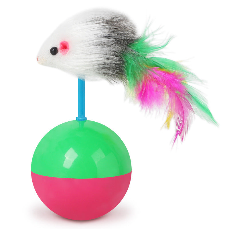 Interactive Cat & Dog Mouse Toy | Self-Righting Teaser for Play & Exercise