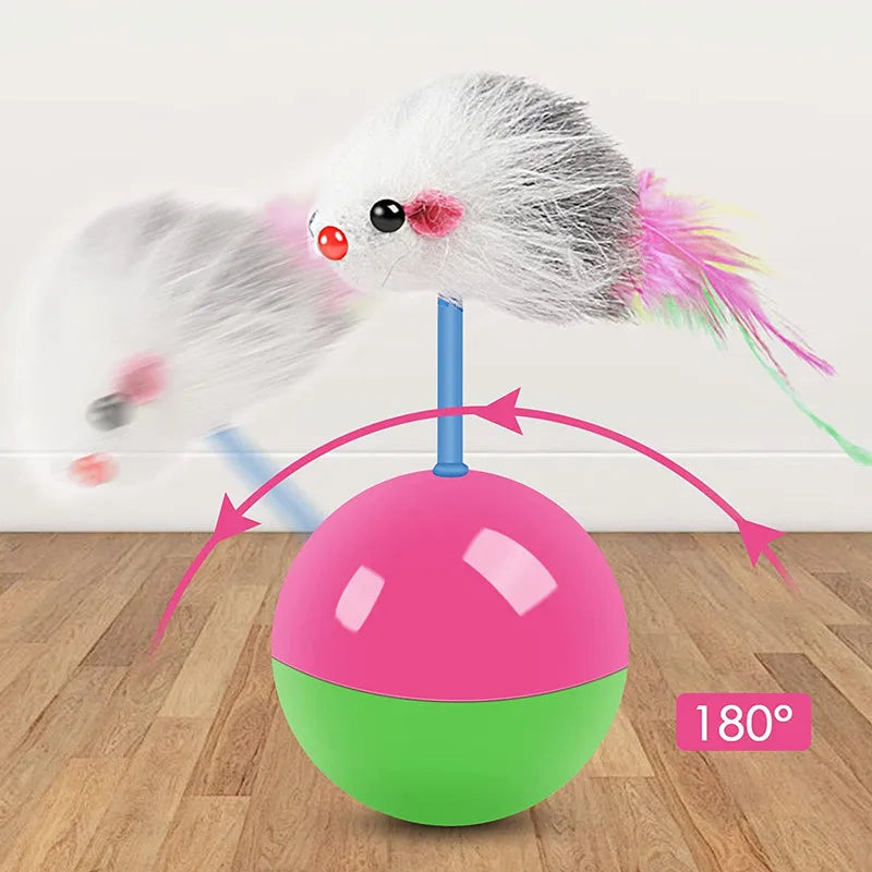 Interactive Cat & Dog Mouse Toy | Self-Righting Teaser for Play & Exercise