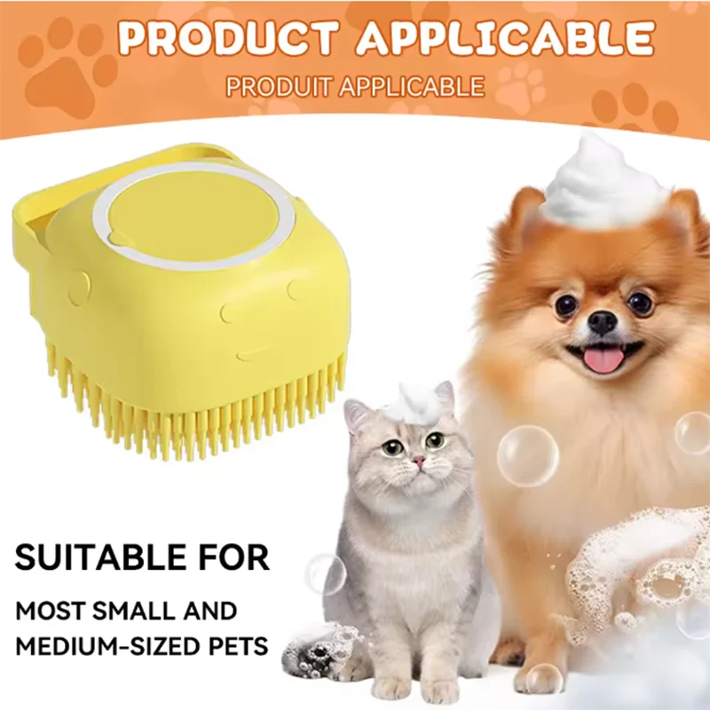 Pet Bath Massage Brush – Soft Silicone Grooming Tool for Dogs & Cats