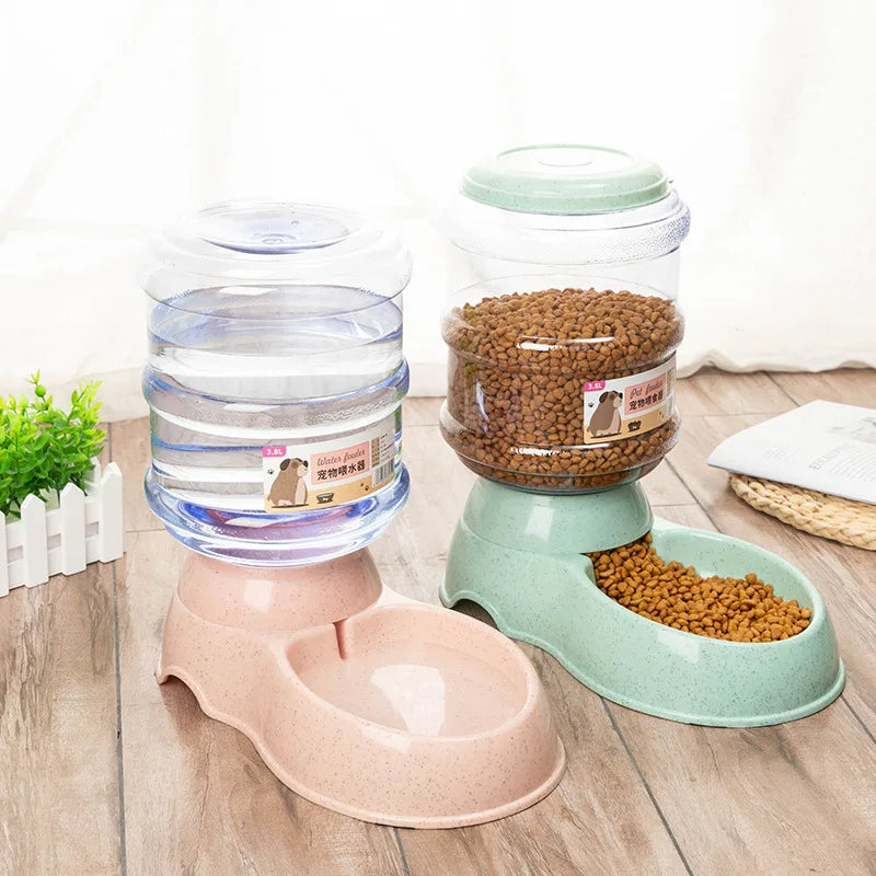 Large Capacity Pet Feeder & Water Dispenser – Automatic Dog and Cat Bowls