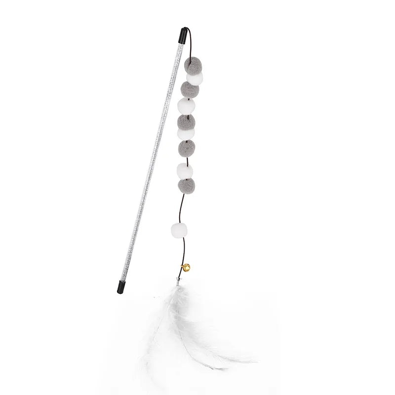 Interactive Cat Teaser Wand – Rainbow Ribbon Stick for Play & Exercise